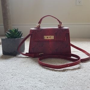 Red Faux Snakeskin Bag ❤